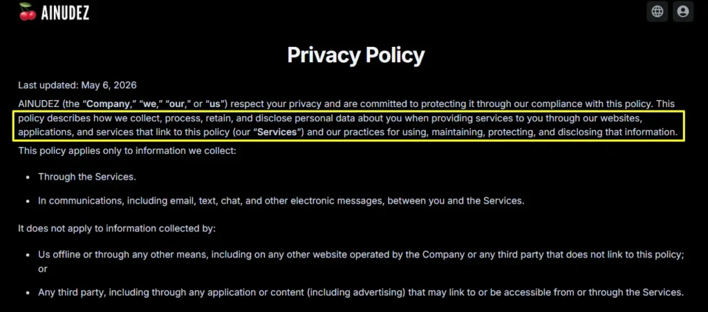 AINudez Privacy