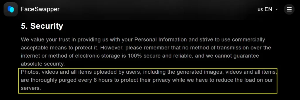 FaceSwapper Privacy
